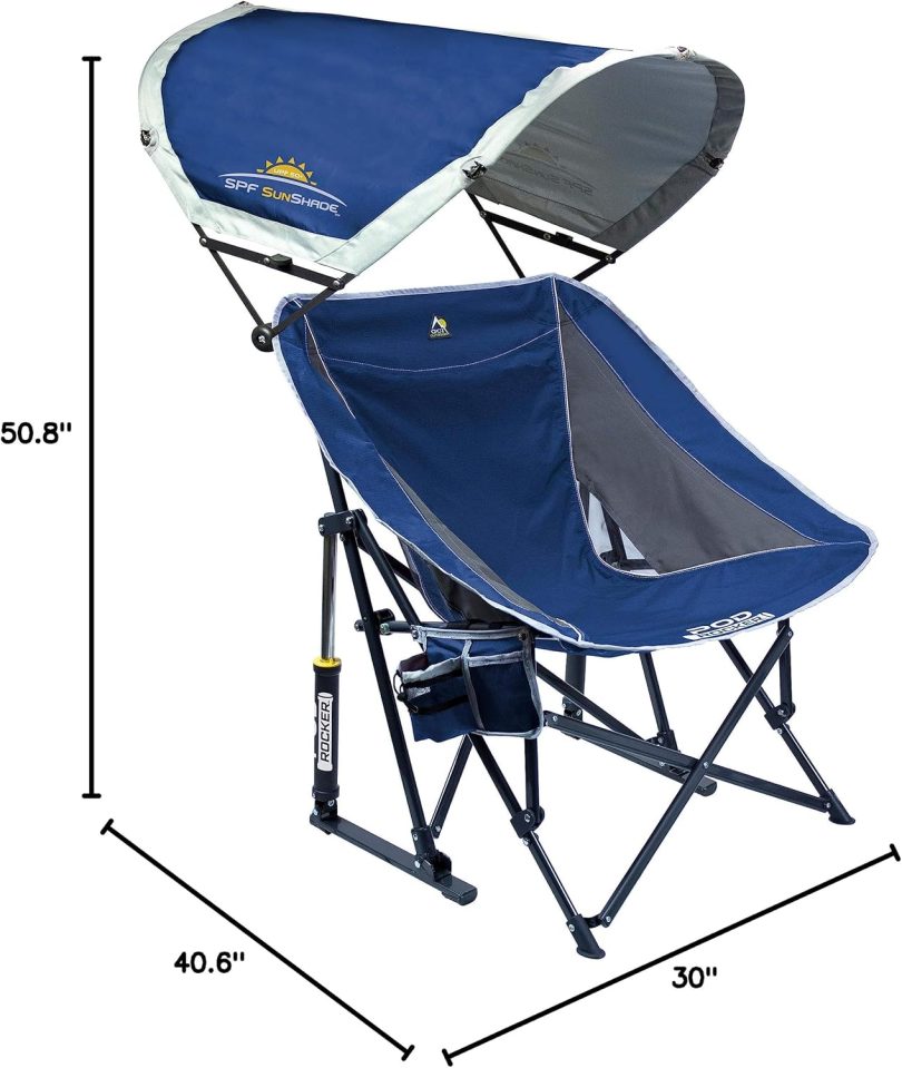 GCI Outdoor Pod Rocker Outdoor Rocking Chair with SunShade Canopy - Image 3